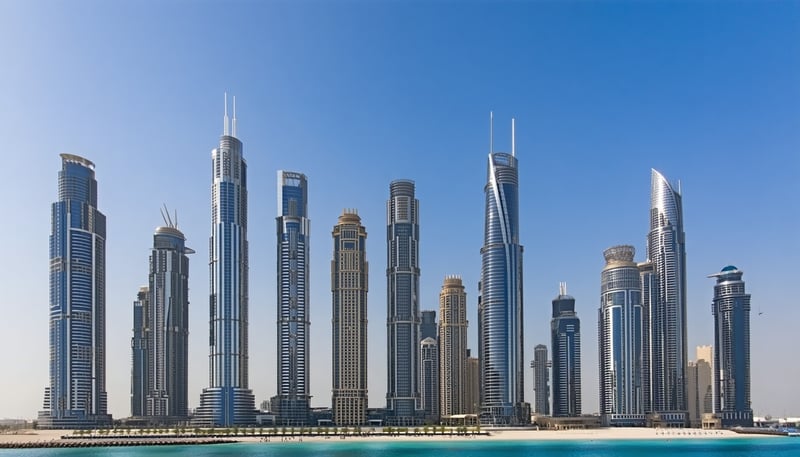 Dubai skyline with luxury travel experiences